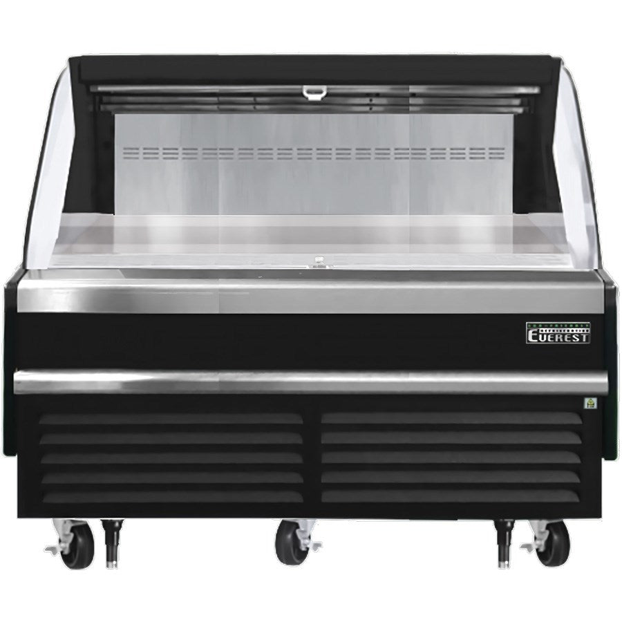Everest EOMH-60-B-35-S 60"W Black Short Horizontal Open Display Refrigerated Merchandiser 9.3 Cu Ft. - FREE SHIPPING WITH LIFT GATE!