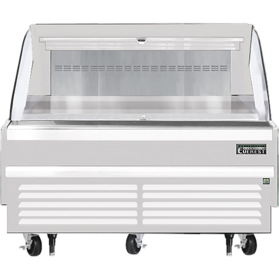 Everest EOMH-60-W-35-S 60"W White Short Horizontal Open Display Refrigerated Merchandiser 9.3 Cu Ft. - FREE SHIPPING WITH LIFT GATE!
