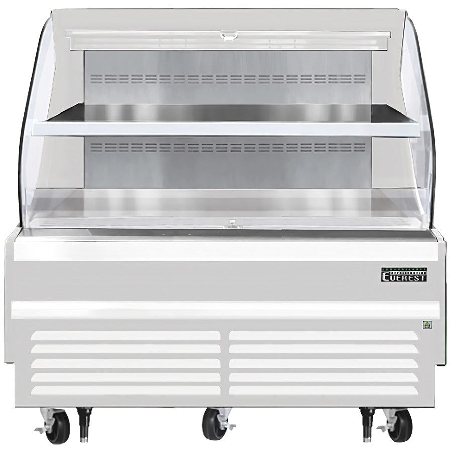 Everest EOMH-60-W-35-T 60"W White Tall Horizontal Open Display Refrigerated Merchandiser 12.3 Cu Ft. - FREE SHIPPING WITH LIFT GATE!