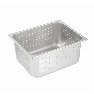 Winco SPHP6 6" Deep Stainless Steel Half-Size Perforated Steam Table Pan