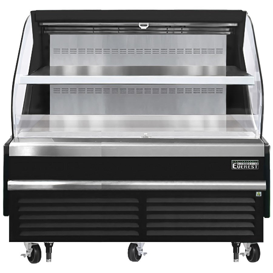 Everest EOMH-72-B-35-T 72"W Black Tall Horizontal Open Display Refrigerated Merchandiser 15.2 Cu Ft. - FREE SHIPPING WITH LIFT GATE!