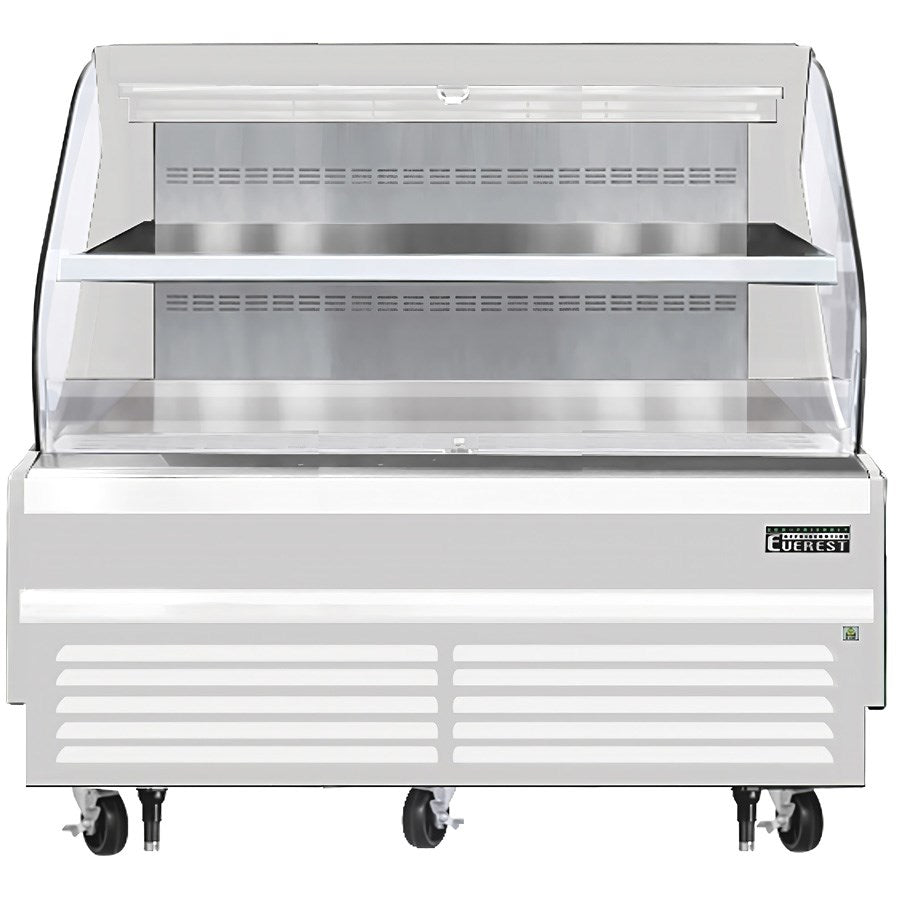 Everest EOMH-72-W-35-T 72"W White Tall Horizontal Open Display Refrigerated Merchandiser 15.2 Cu Ft. - FREE SHIPPING WITH LIFT GATE!
