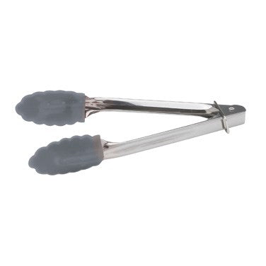 Winco UT-7K 7" Heavyweight Stainless Steel Utility Tong with Silicone Tips