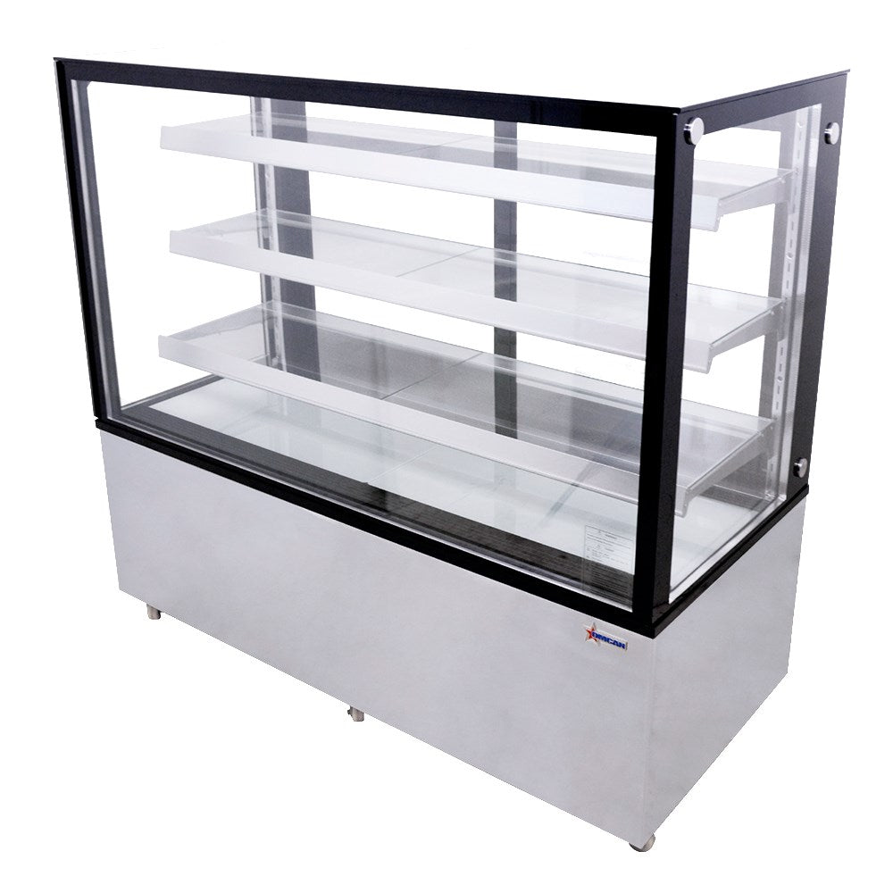 Omcan RS-CN-0471-S (44384) 60"W Square Glass Floor Model Refrigerated Display Case