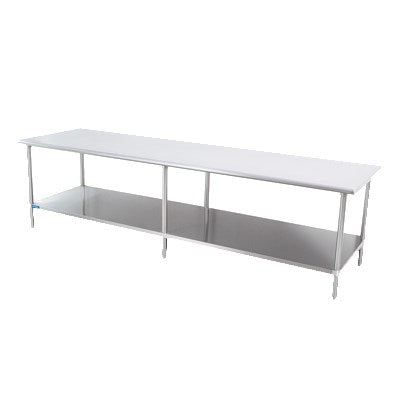 Sapphire SMT-1484S 84"W x 14"D Stainless Steel Work Table with Shelf and Legs