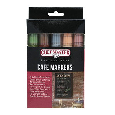 Chef Master 90245 Cafe Colored Markers- 1 Pack