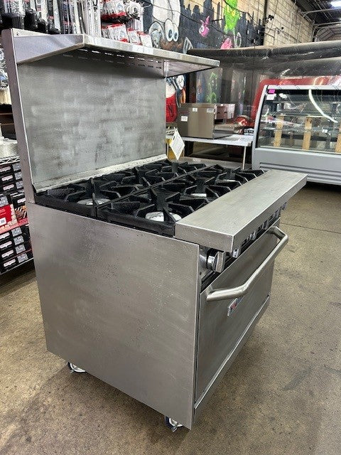 Bakers Pride 36-BP-6B-S30 Restaurant Series 6 Burner Gas Range with Standard 30" Oven - 280,000 BTU (USED)