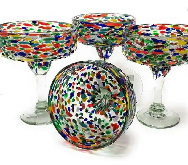 Dos Sueños DS-MG14 Hand Blown 16oz Classic Confetti Margarita Glass (Case of 12)