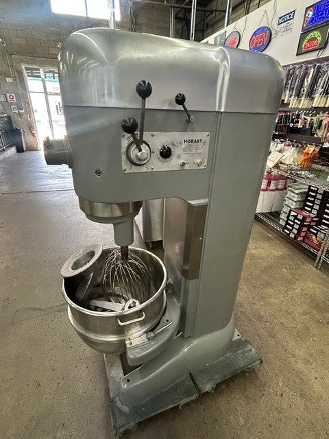 Hobart M-802 80 Quart Mixer Including Hook, Flat Beater, Whip and Bowl 220V 3 phase NEW PARTS (USED UNIT)