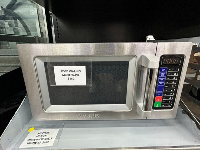 Waring WMO90 1000 Watt Commercial Microwave Oven with Push Button Controls - 0.9 Cu. Ft. Capacity (USED UNIT)