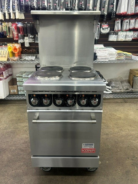 Kona NJER-4-24 24" Electric Stove With Oven 208V Single Phase (USED UNIT)