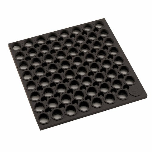 Winco RBMH-35R-R Rubber Floor Mat, 3' x 5' x 3/4" Black