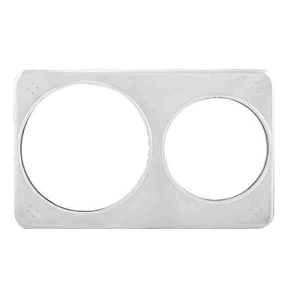 Winco ADP-608 Adapter Plate, Two 6-3/8" and 8-3/8"  Holes, Stainless Steel