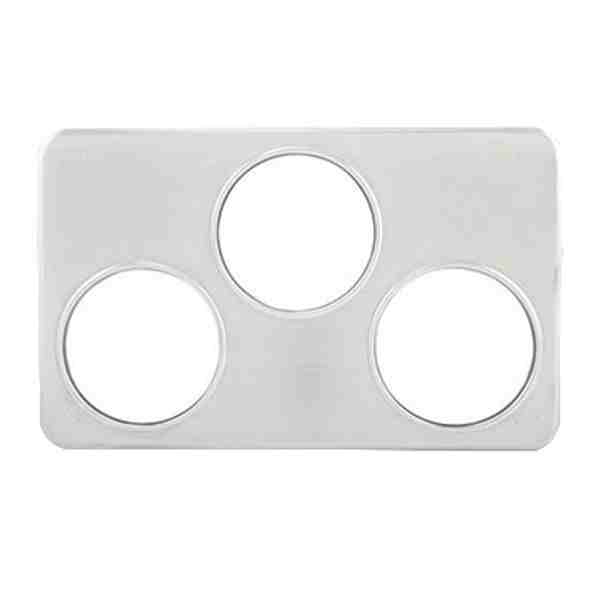 Winco ADP-666 Adapter Plate, Three 6-3/8" Holes, Stainless Steel