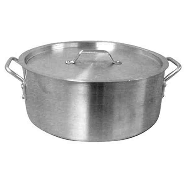 Thunder Group ALSKBP006 30 QT Aluminum Brazier Pot & Lid Mirror Finish