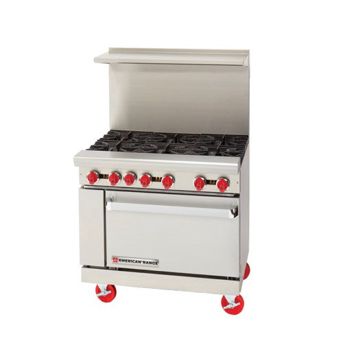 American Range AR-6 6 Burner 36" Natural Gas Range with Oven