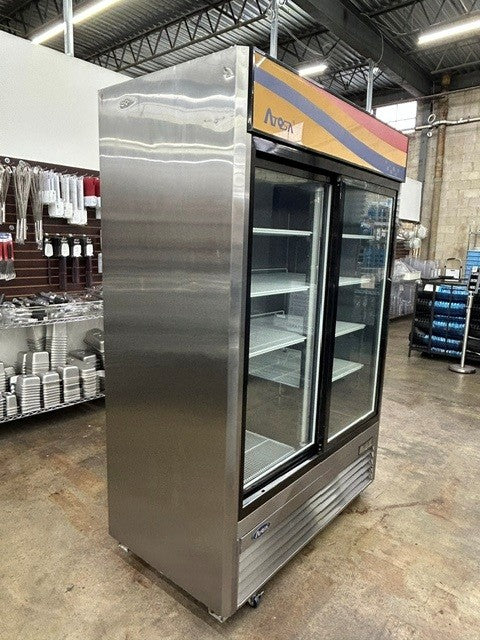Atosa MCF8709 Two Sliding Glass Door Merchandiser Refrigerator - 115V 1PH (USED UNIT)