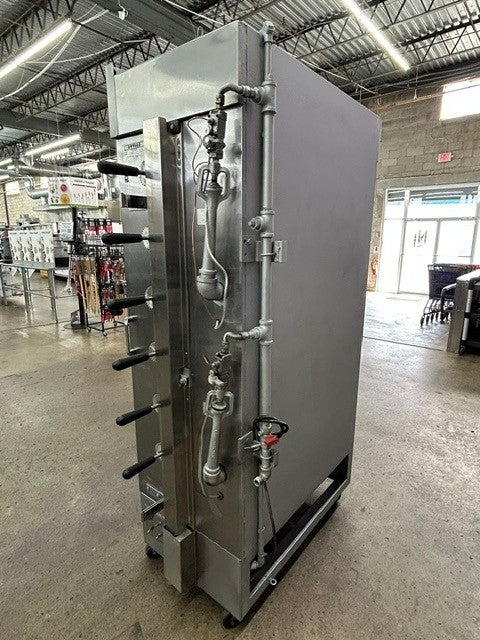 ATTIAS 2BK-7SP 30 Chicken Commercial Rotisserie Oven Machine With Right Hand Side Spit Handles - Gas (USED UNIT)
