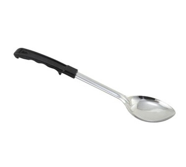 Winco BHOP-11 11" Stainless Steel Solid Basting Spoon with  Stop Hook Bakelite Handle