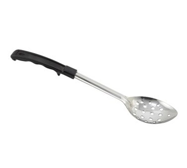 Winco BHPP-11 11" Stainless Steel Perforated Basting Spoon with Stop Hook Bakelite Handle
