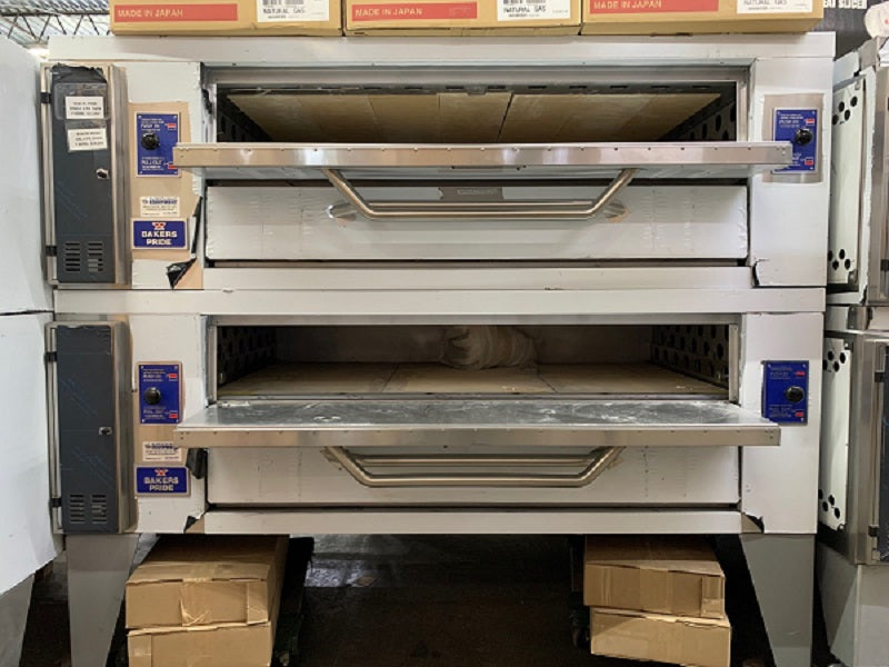 Bakers Pride Y-602BL Super Deck Series 60" Gas Double Deck  Brick Lined Pizza Oven - OUT OF CRATE UNIT