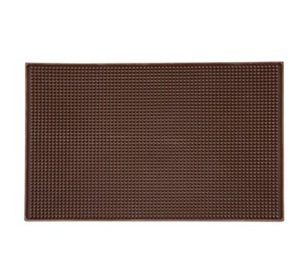 Winco BM-1812B 18"x12" Brown Rubber Bar Service Mat