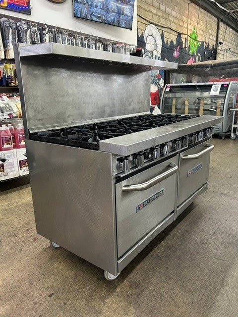 Bakers Pride 60-BP-10B-S26 Restaurant Series 10 Burner Gas Range with Two Standard 26" Ovens - 480,000 BTU (USED UNIT)