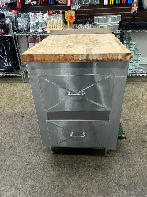 Butcher Block Top Double Bread Drawer 24x30 (USED UNIT)