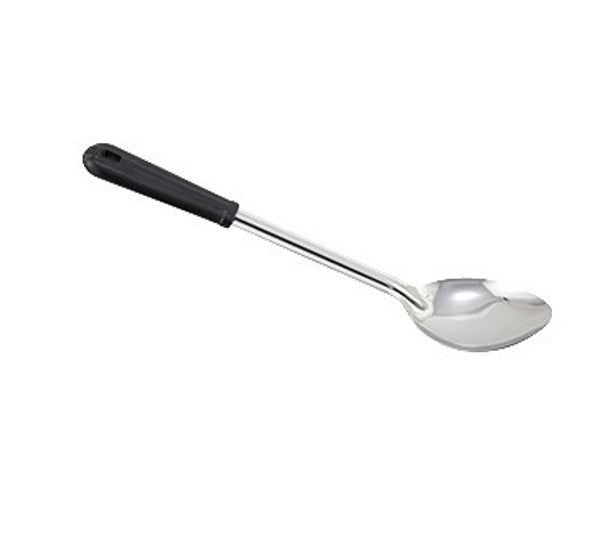 Winco BSOB-11 11" Stainless Steel Solid Basting Spoon with Bakelite Handle