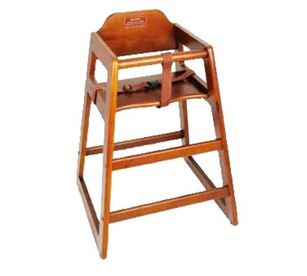 Winco CHH-104A 20" Height Walnut Wood Assembled High Chair