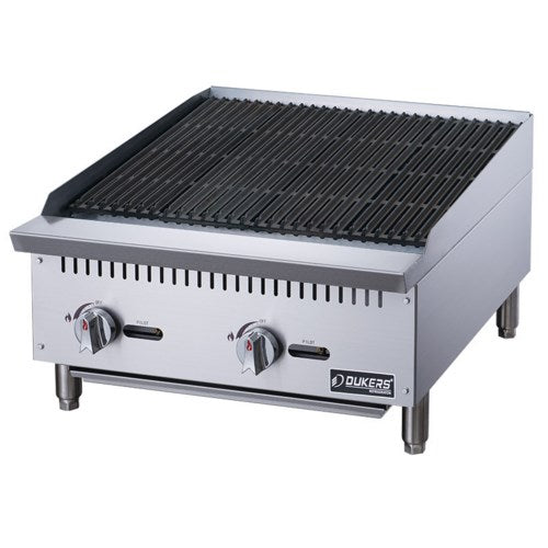 Dukers DCRB24 24"W Natural Gas Countertop Heavy Duty Charbroiler - 70,000 BTU - FREE SHIPPING!