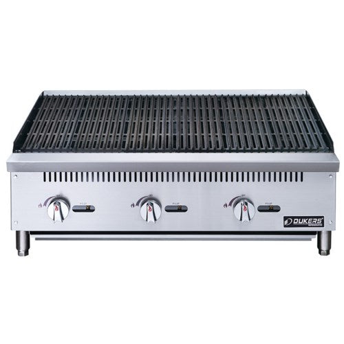 Dukers DCRB36 36"W Natural Gas Countertop Heavy Duty Charbroiler - 105,000 BTU - FREE SHIPPING!