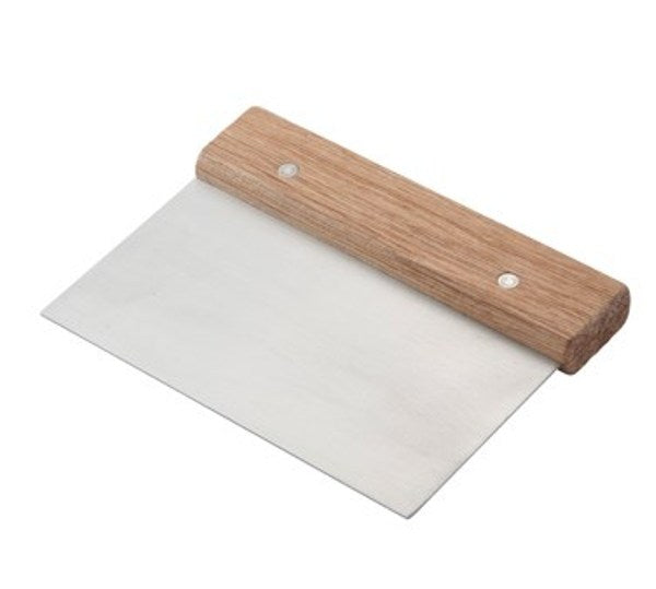 Winco DSC-3 6"x3" Dough Scraper with Wood Handle