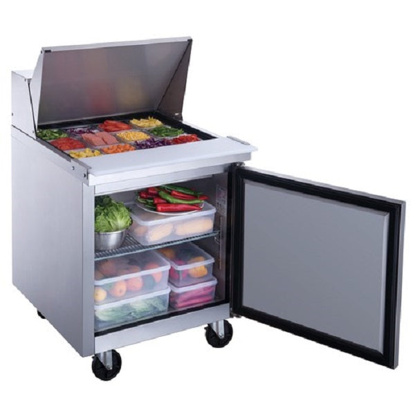 Dukers DSP29-12M-S1 29"W One Door Megatop Sandwich/ Salad Prep Table - 6.56 Cu. Ft. FREE SHIPPING!