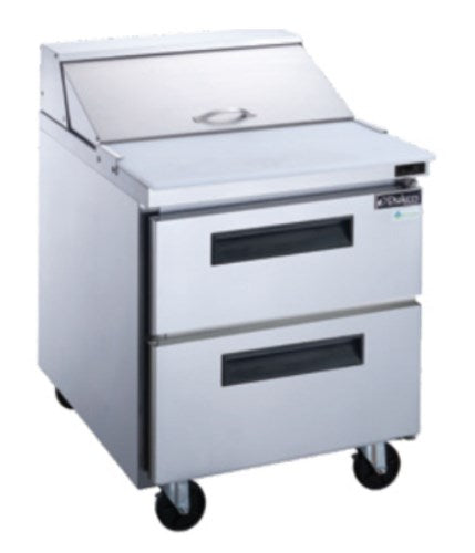 Dukers DSP29-8-D2 29"W Sandwich/ Salad Prep Table W Two Drawers - 6.56 Cu. Ft. - FREE SHIPPING!