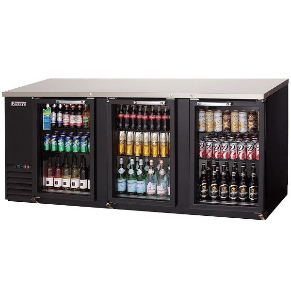 Everest EBB90G Triple Glass Door Back Bar Cooler 89.25"   FREE SHIPPING WITH LIFTGATE