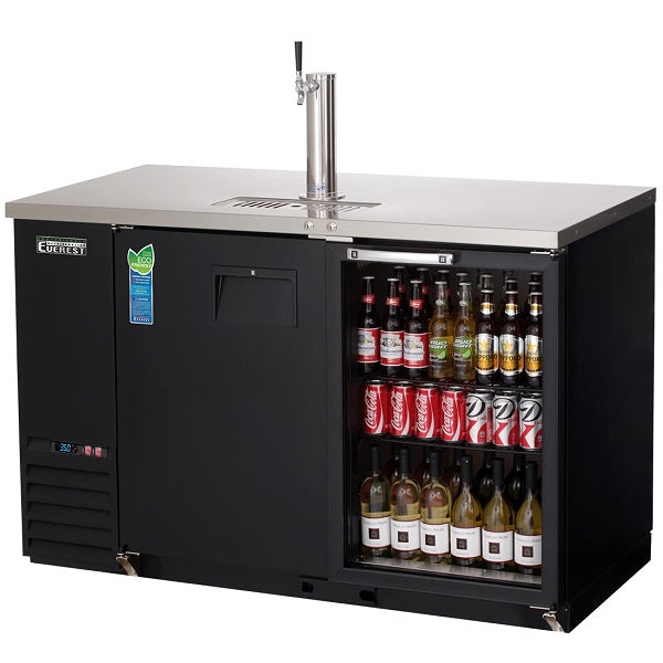 Everest EBD2-BBG-24 2 Door (1 glass) Back Bar and Beer Dispenser  One 1 faucet tower 68" Black Exterior  FREE SHIPPING WTH LIFTGATE