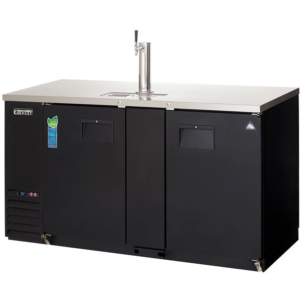 Everest EBD3-BB-24 2 door Back Bar and Beer Dispenser 68" (one faucet tower) black exterior FREE SHIPPING WITH LIFTGATE