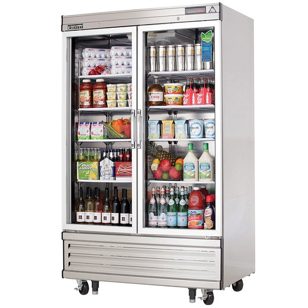 Everest EBGNR2 Dual Glass Door Bottom Mount Narrow Reach-In Refrigerator 39.5"  FREE SHIPPING WITH LIFTGATE