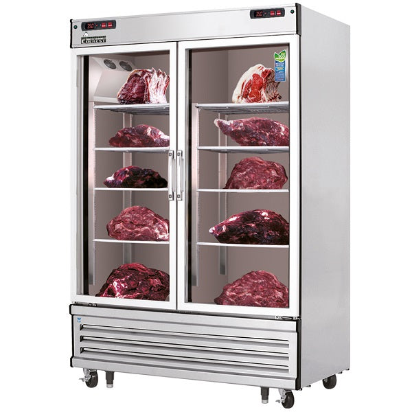 Everest EDA2 Two Section Glass Door Meat Aging and Thawing Cabinet 48 Cu Ft"   FREE SHIPPING WITH LIFTGATE