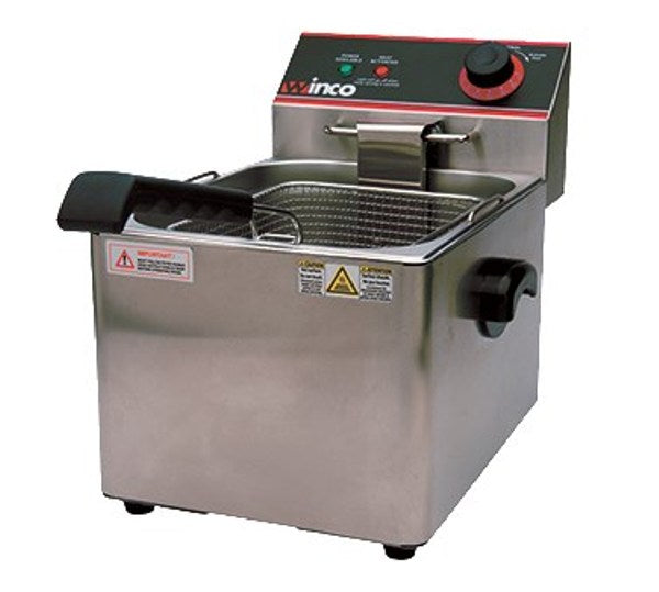 Winco EFS-16 Countertop Electric Full Pot Fryer with 16lb. Oil Capacity Tank