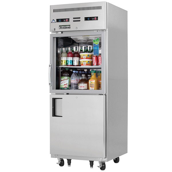 Everest EGSDH2  Single Glass & Solid Combo Half-Door Upright Refrigerator/Freezer Dual Temp 29.25"  FREE SHIPPING WITH LIFTGATE