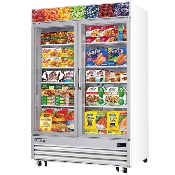 Everest EMGF48 Two Glass Door Merchandising Freezer 54"   FREE SHIPPING WITH LIFTGATE