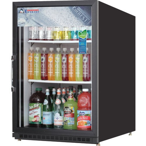 Everest EMGR5B One Door Refrigerator Merchandiser, 5 cu. ft BLACK EXTERIOR -  FREE SHIPPING WITH LIFTGATE