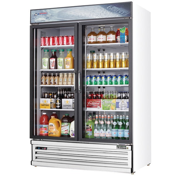 Everest EMSGR48 Dual Hinged Glass Door Refrigerated Merchandiser 53.25"  FREE SHIPPING WITH LIFTGATE