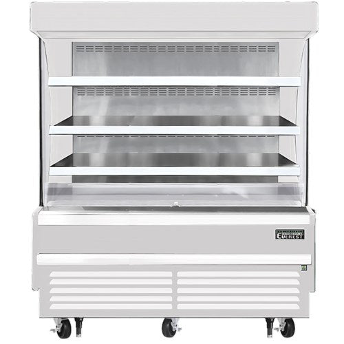 Everest EOMV-72-W-28-S 72"W x 28"D x 60 1/8" White Vertical Open Display Refrigerated Merchandiser 19 Cu Ft. - FREE SHIPPING WITH LIFTGATE
