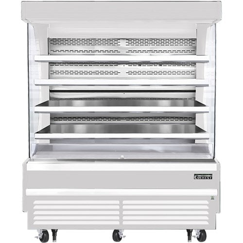 Everest EOMV-72-W-28-T 72"W x 28"D x 60 1/8" White Tall Vertical Open Display Refrigerated Merchandiser 26 Cu Ft. - FREE SHIPPING WITH LIFTGATE