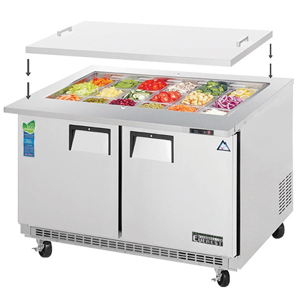 Everest EOTP2 48" Open Top Prep Table, Mega-Top, Two-Section  FREE SHIPPING WITH LIFTGATE