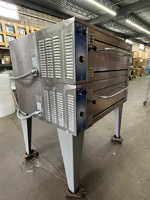 Bakers Pride EP-2-8-3836 Double Stacked Super Deck Electric 4 Pie Pizza Oven 208V 3 Phase ( USED UNIT)