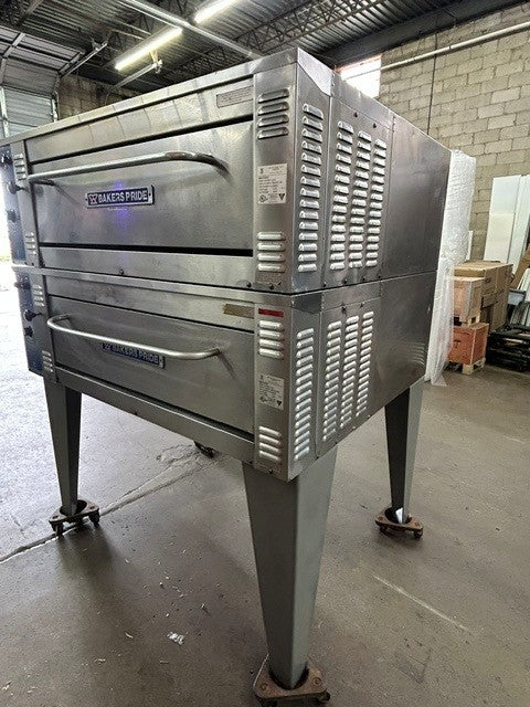 Bakers Pride EP-2-8-3836 Double Stacked Super Deck Electric 4 Pie Pizza Oven 208V 3 Phase ( USED UNIT)